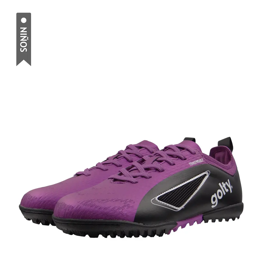 Zapatilla Golty Turf Velozion Formacion Niño-Morado/Negro 4