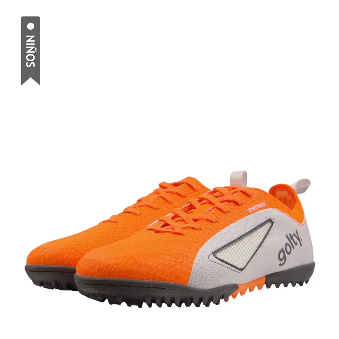 Zapatilla Golty Turf Velozion Formacion Niño-Naranja/Blanco 4
