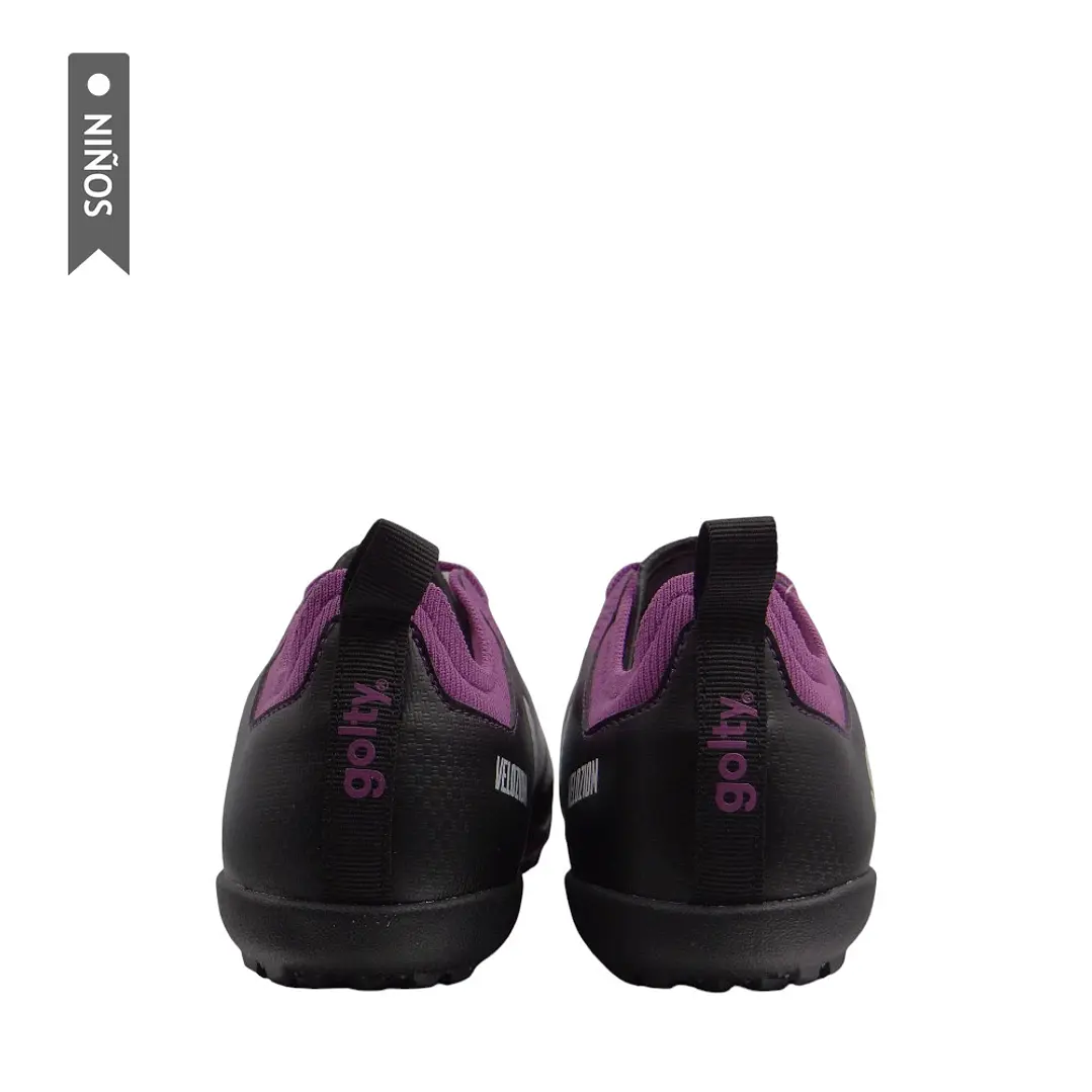 Zapatilla Golty Turf Velozion Formacion Niño-Morado/Negro 5