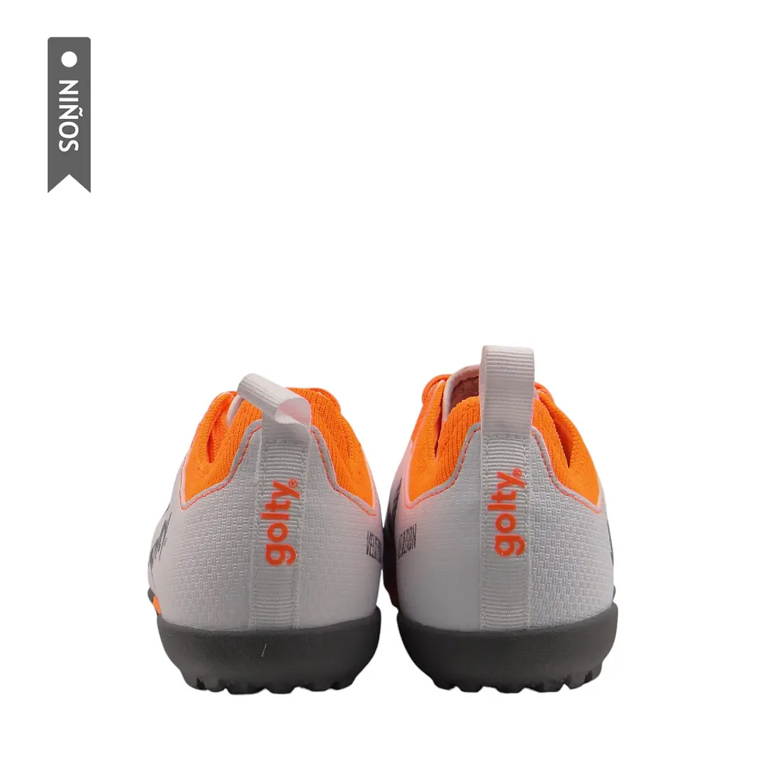 Zapatilla Golty Turf Velozion Formacion Niño-Naranja/Blanco 5