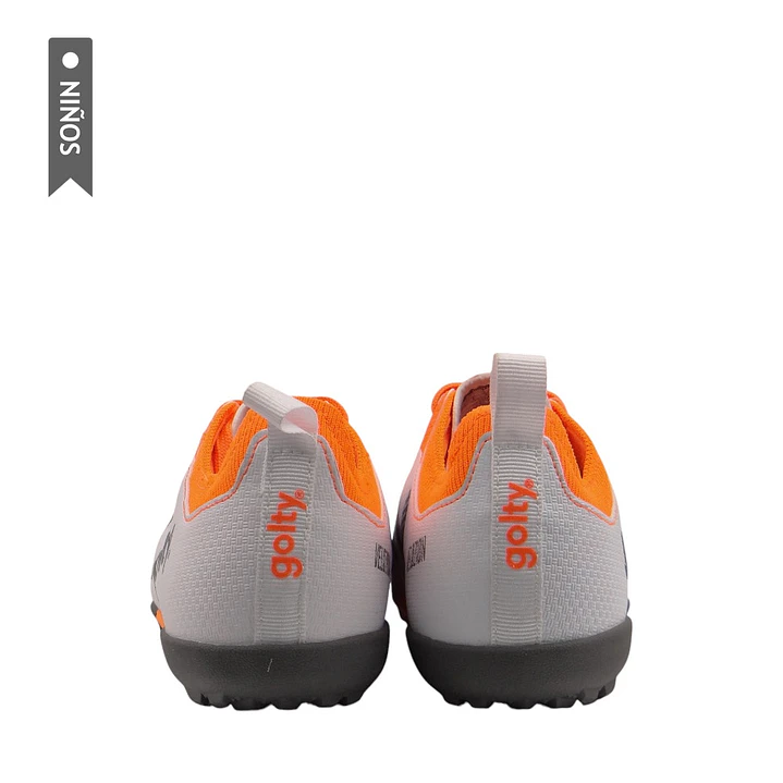 Zapatilla Golty Turf Velozion Formacion Niño-Naranja/Blanco 5