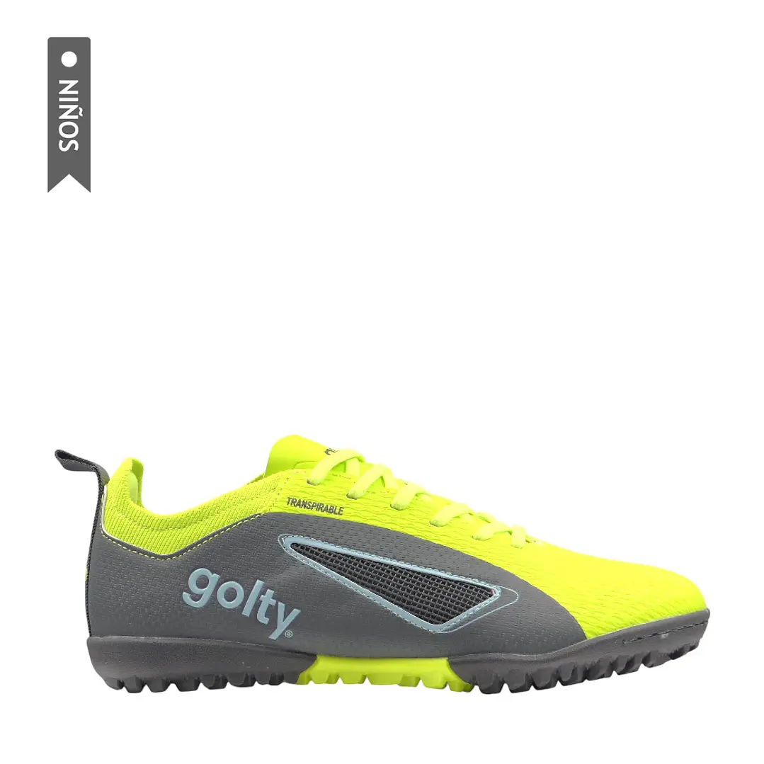 Zapatilla Golty Turf Velozion Formacion Niño-Verde/Gris 1