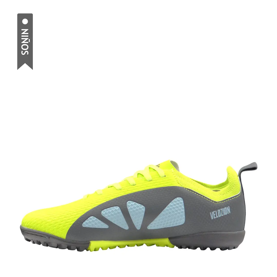 Zapatilla Golty Turf Velozion Formacion Niño-Verde/Gris 3