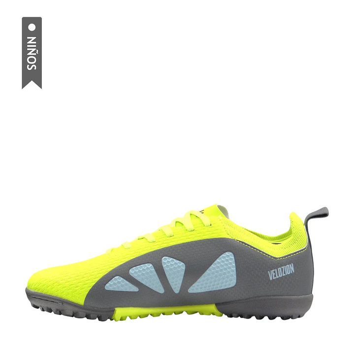 Zapatilla Golty Turf Velozion Formacion Niño-Verde/Gris 3