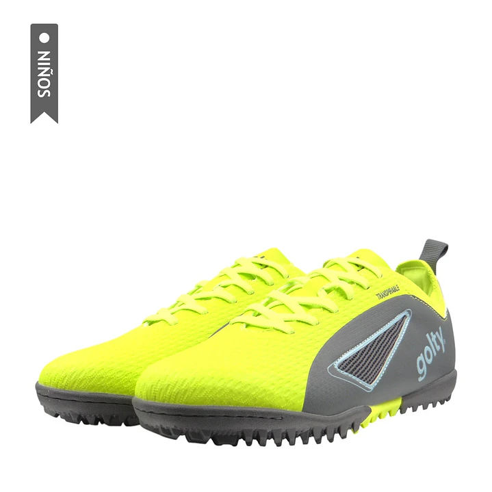 Zapatilla Golty Turf Velozion Formacion Niño-Verde/Gris 4