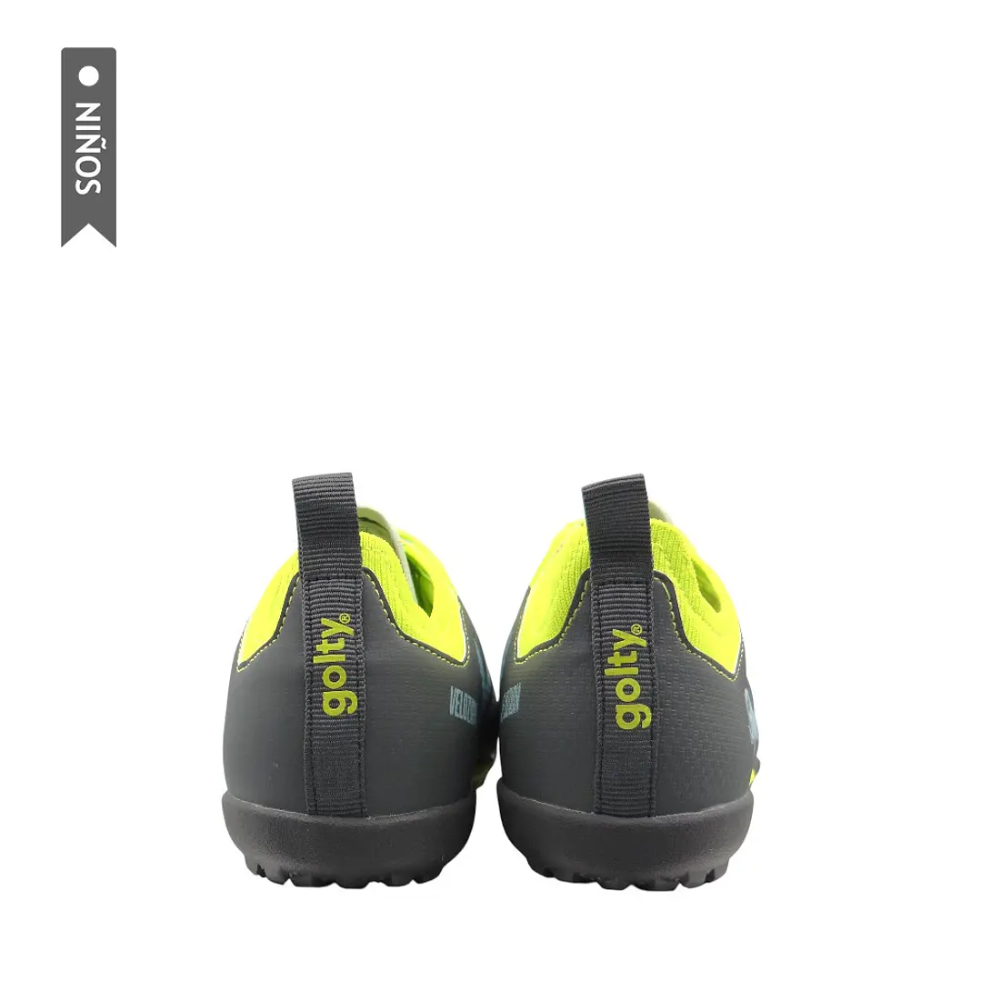 Zapatilla Golty Turf Velozion Formacion Niño-Verde/Gris 5