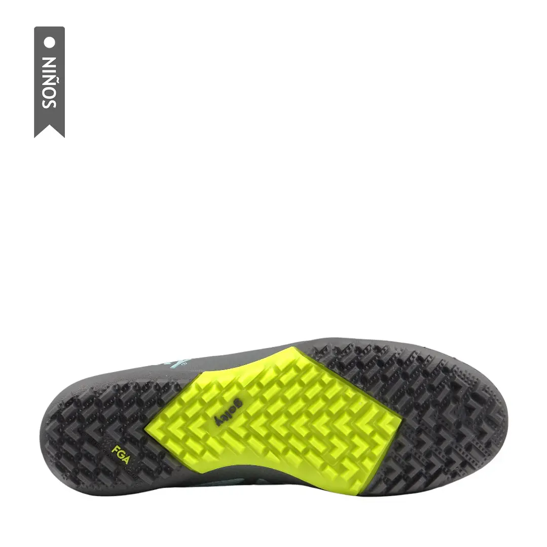 Zapatilla Golty Turf Velozion Formacion Niño-Verde/Gris 6