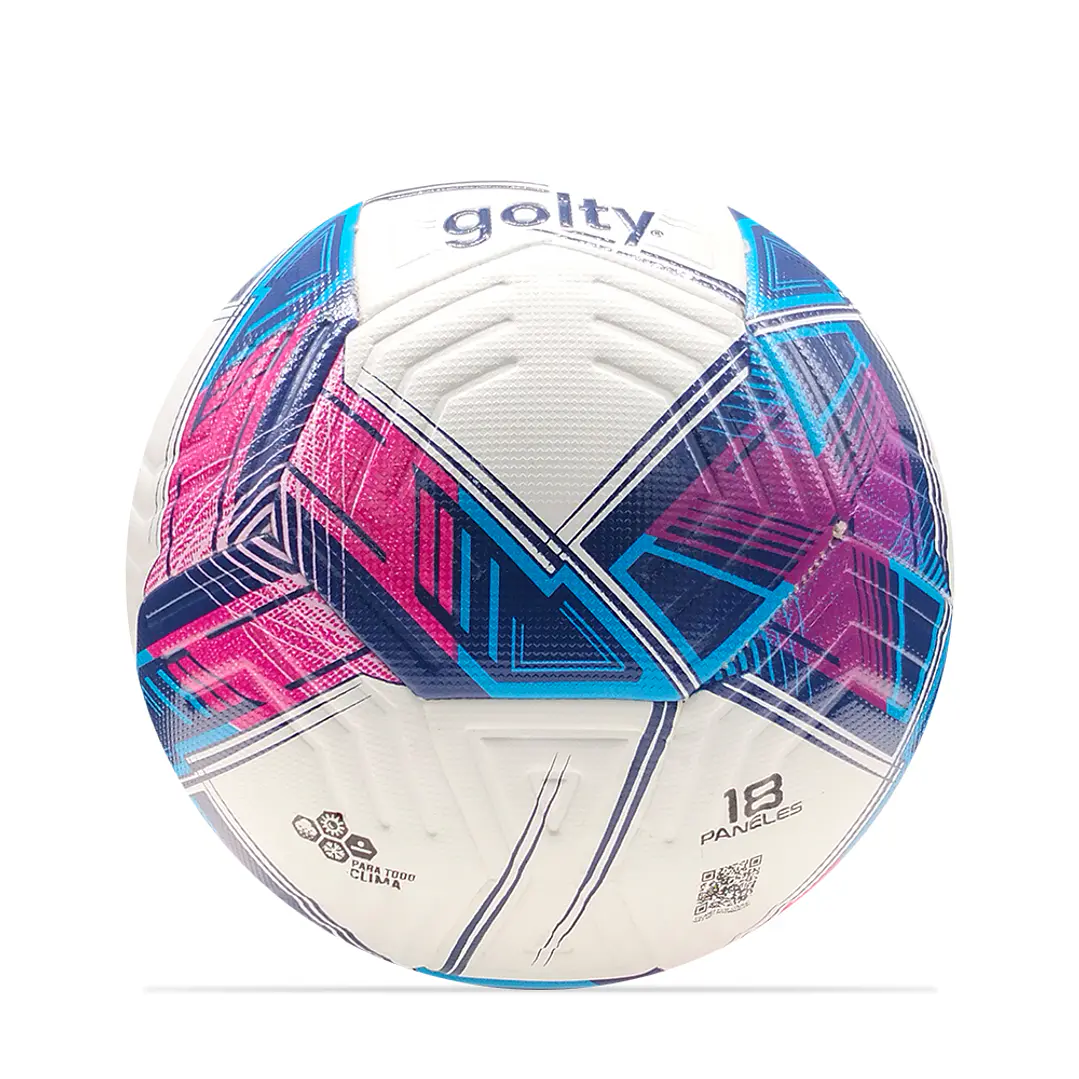 Balon De Futbol Pro Golty Elite Dualtech No.4-Azul/Fucsia 2