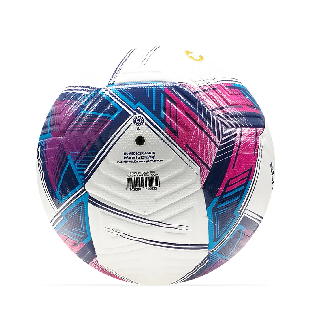 Balon De Futbol Pro Golty Elite Dualtech No.4-Azul/Fucsia 5