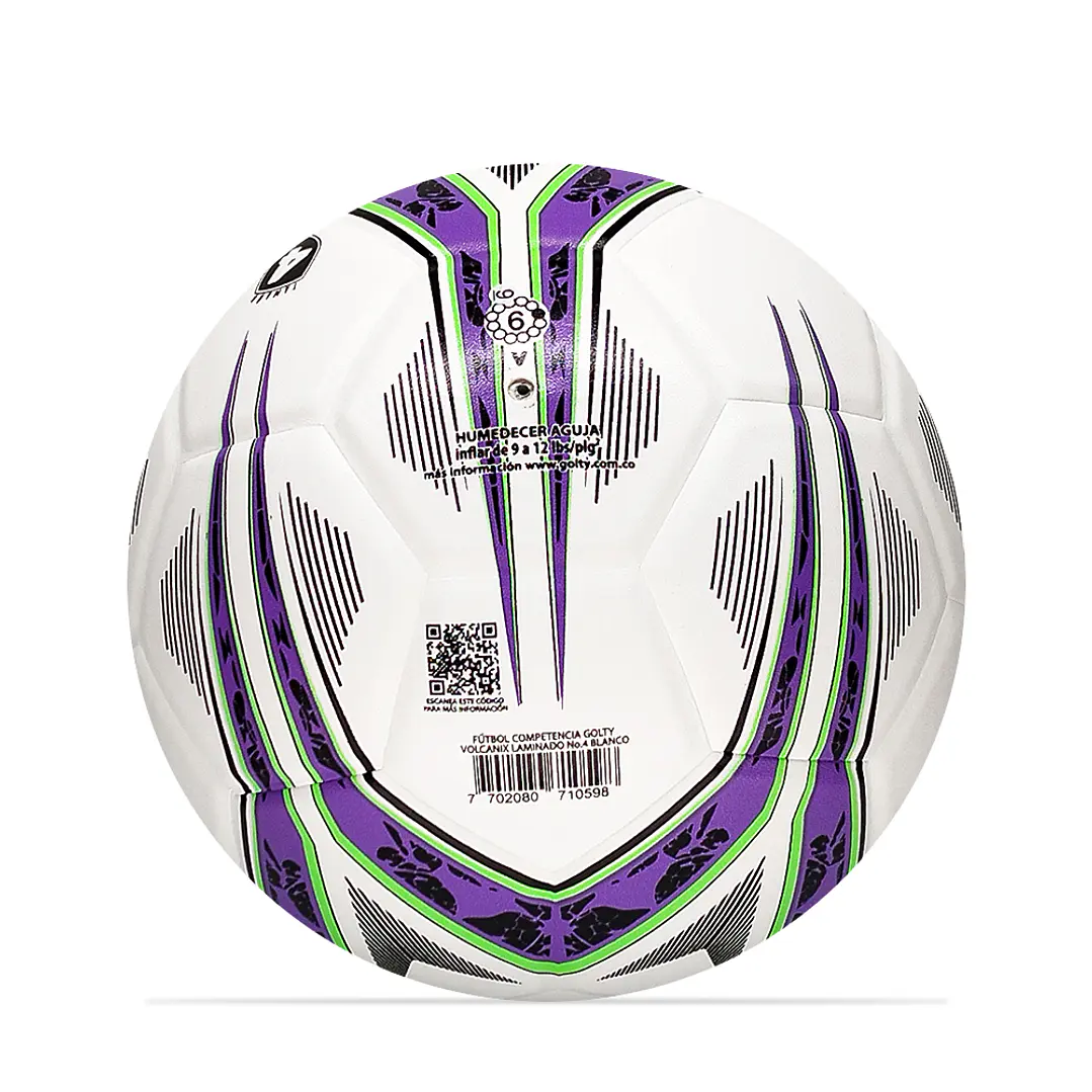 Balon Futbol Competencia Golty Volcanix No.4-Blanco 5