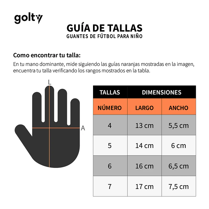 Guante Competencia Golty Tributo Niño-Azul 5