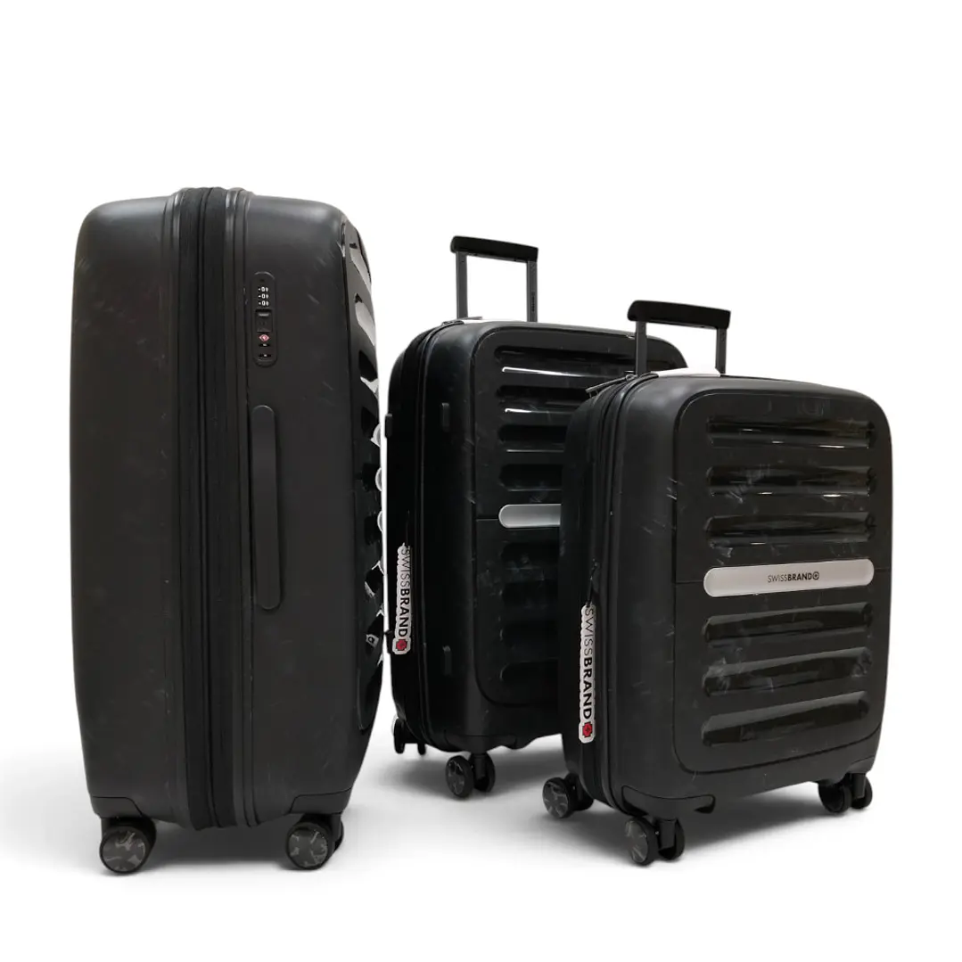 Set De 3 Maletas Swissbrand Marble-Negro 2