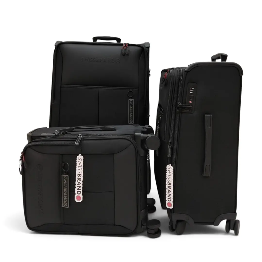 Set De 3 Maletas Swissbrand Aura-Negro 2