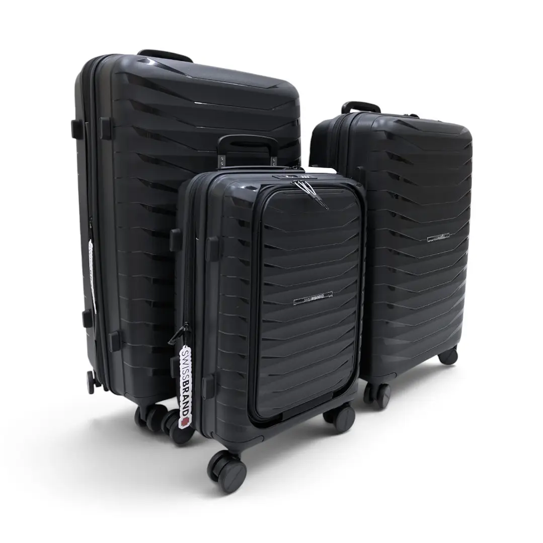 Set De 3 Maletas Swissbrand Askar 2.0-Negro 1
