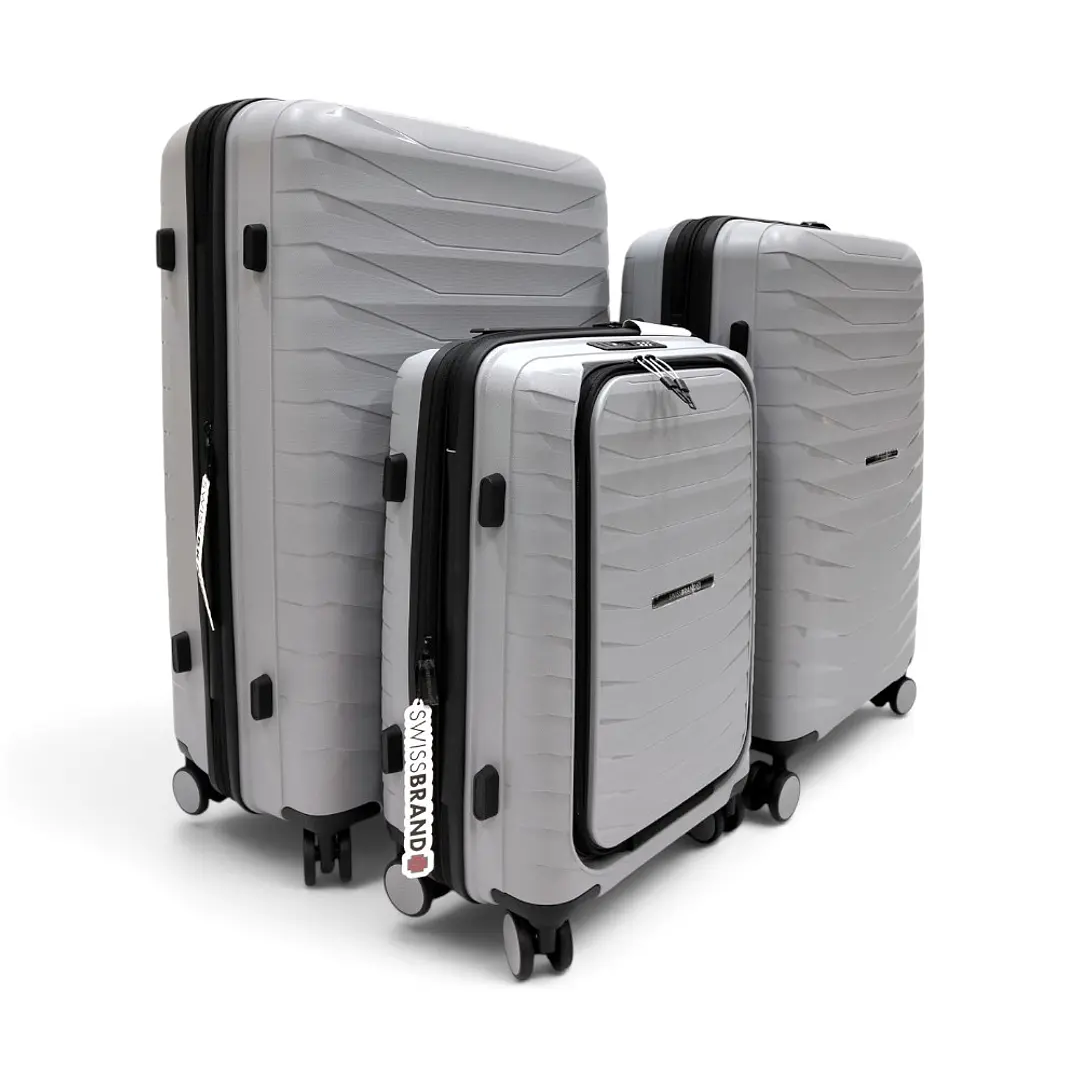 Set De 3 Maletas Swissbrand Askar 2.0-Gris Claro 1