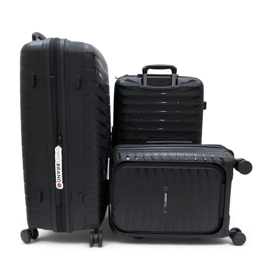 Set De 3 Maletas Swissbrand Askar 2.0-Negro 2