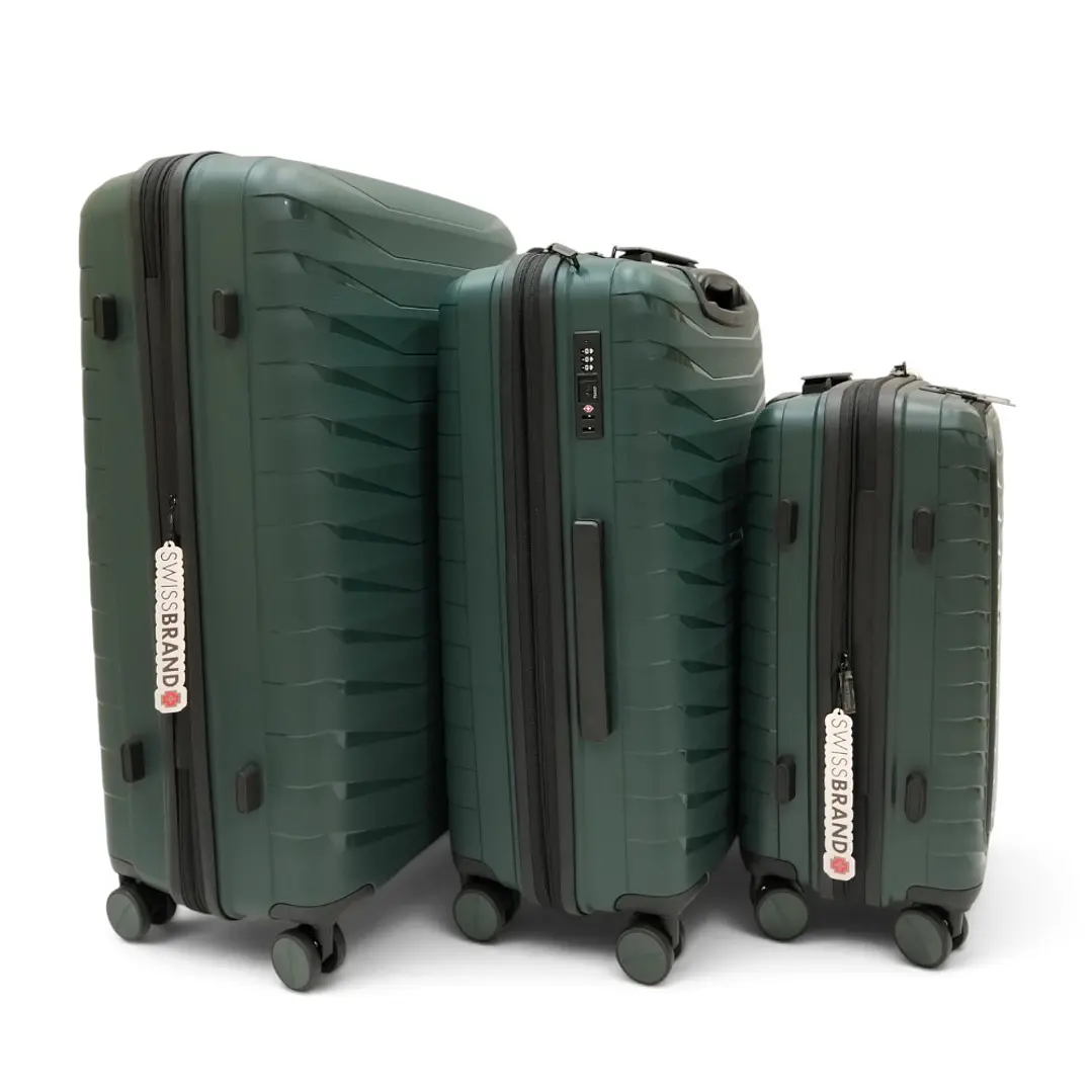 Set De 3 Maletas Swissbrand Askar 2.0-Verde Oscuro 4