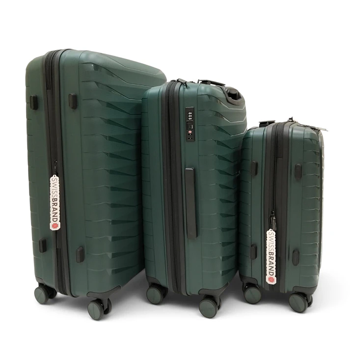 Set De 3 Maletas Swissbrand Askar 2.0-Verde Oscuro 4