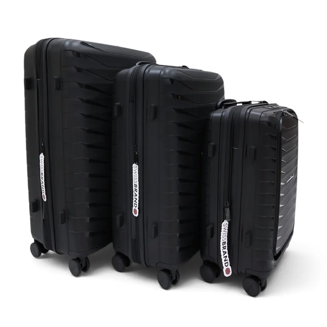 Set De 3 Maletas Swissbrand Askar 2.0-Negro 4