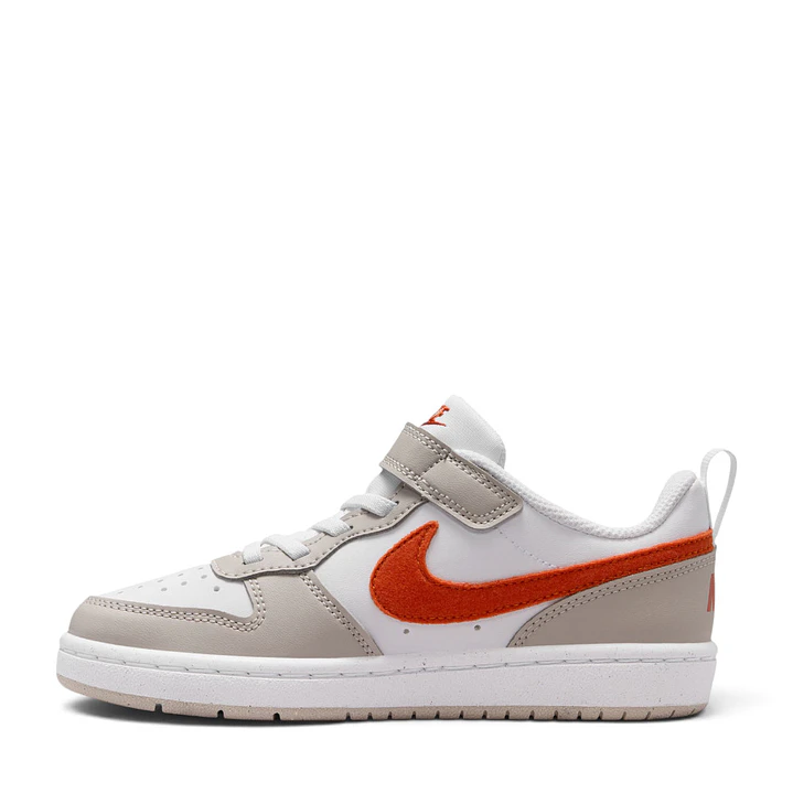 Tenis Nike Court Borough Low Ess Bpv Niño-Blanco/Naranja 3