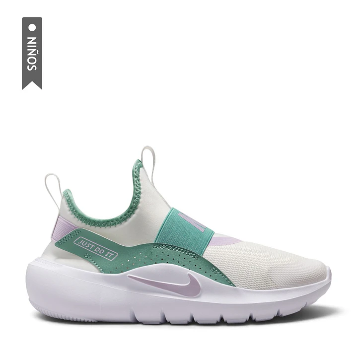 Tenis Nike Flex Runner 4 Gs Niño-Beige/Verde 1
