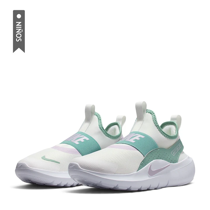 Tenis Nike Flex Runner 4 Gs Niño-Beige/Verde 4