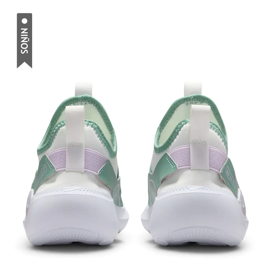 Tenis Nike Flex Runner 4 Gs Niño-Beige/Verde 5