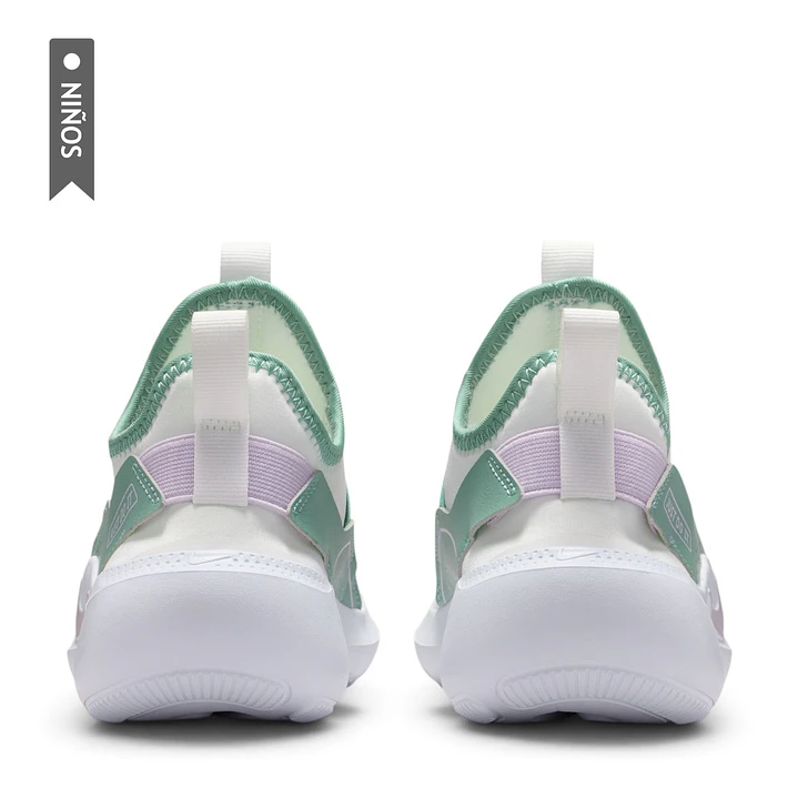 Tenis Nike Flex Runner 4 Gs Niño-Beige/Verde 5