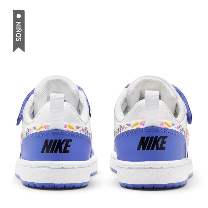 Tenis Nike Court Borough Low Fl Bpv Niño-Blanco/Azul 5