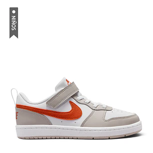 Tenis Nike Court Borough Low Ess Bpv Niño-Blanco/Naranja