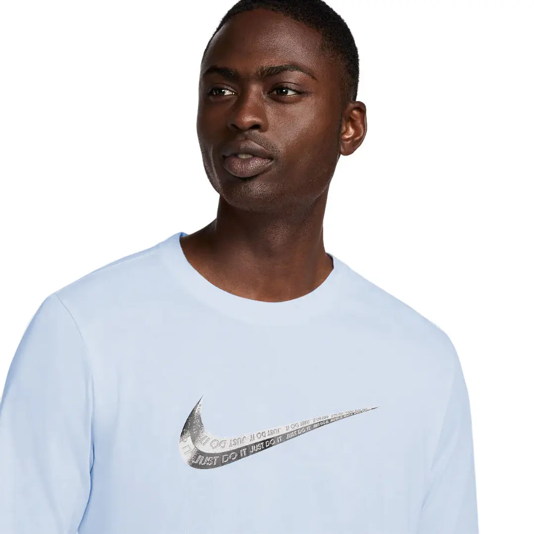 Camiseta Manga Larga Nike Club Hombre-Azul Claro 3