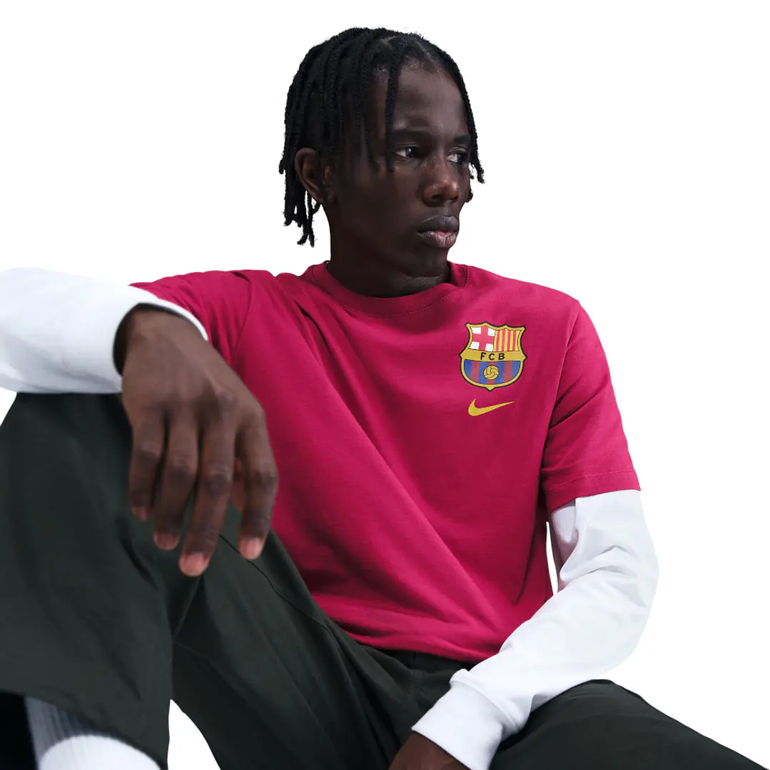 Camiseta Nike Fcb M Nk Crest Tee Hombre-Bordo 3