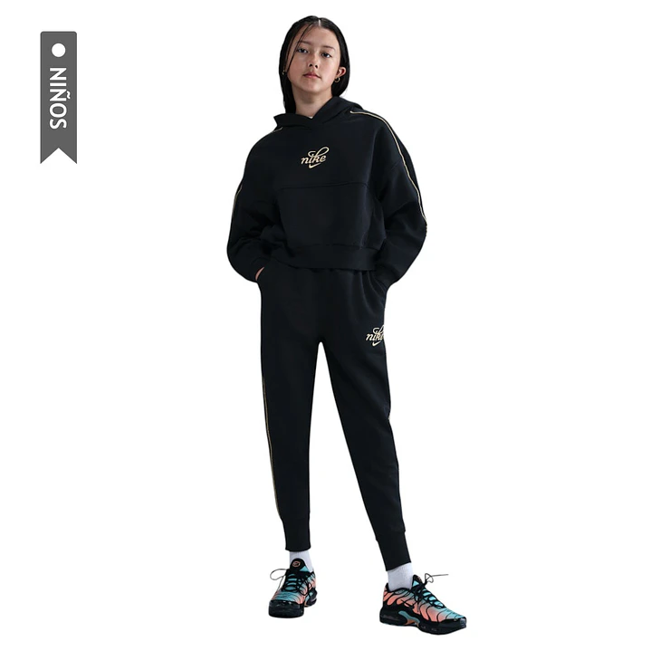 Pantalon Nike Sportswear Club Fleece Niña-Negro 4