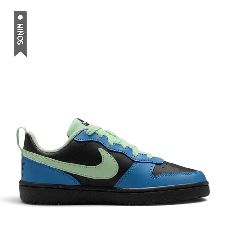 Tenis Nike Court Borough Low Recraft De Niño-Negro/Azul 1