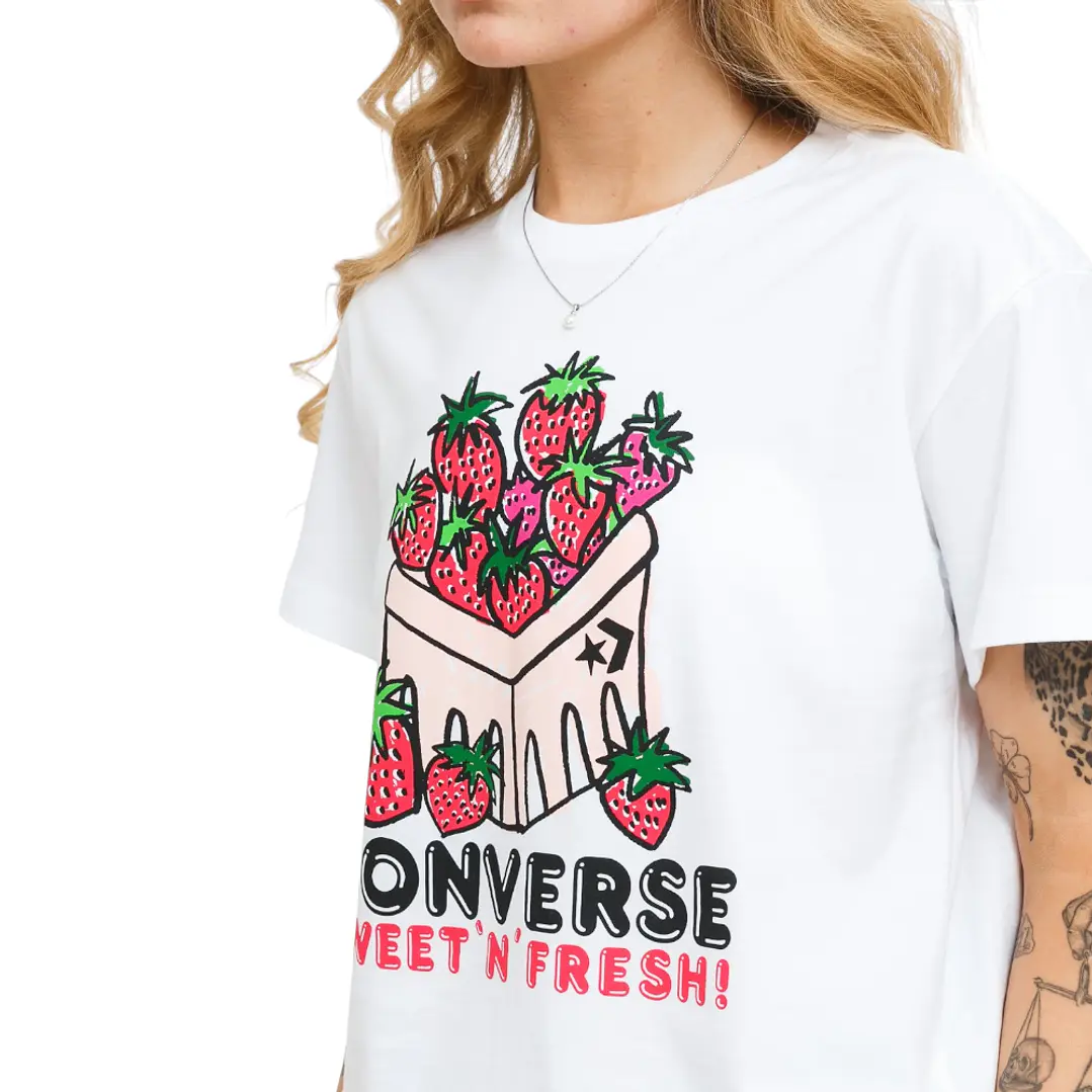Camiseta Converse Basket Para Mujer-Blanco 3