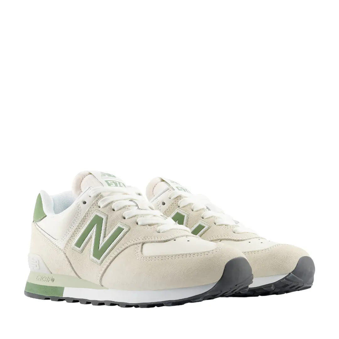 Tenis New Balance 574 Hombre-Beige/Verde 4