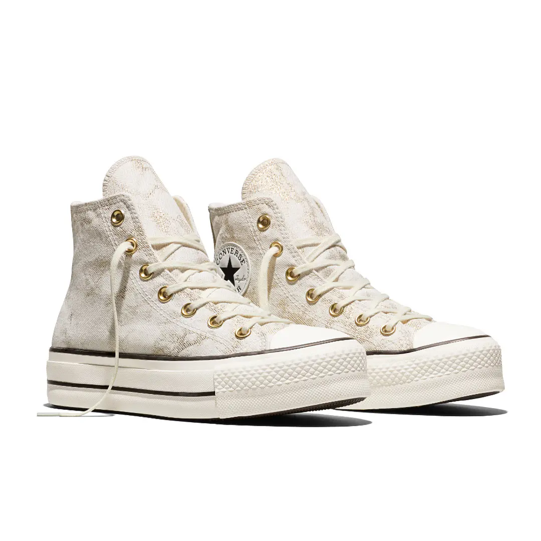 Tenis Botas Converse Chuck Taylor Lift Mujer-Beige/Negro 4