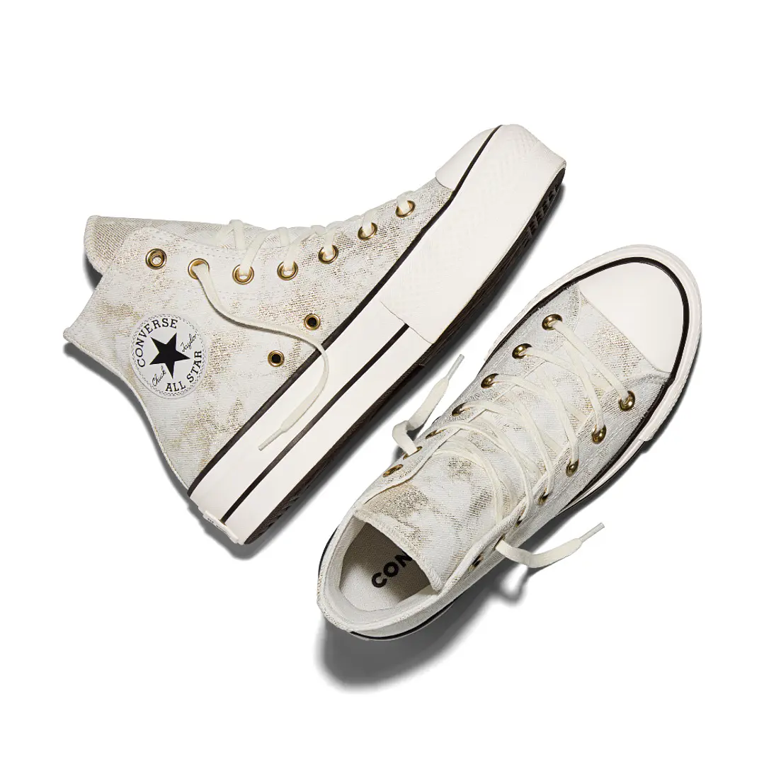 Tenis Botas Converse Chuck Taylor Lift Mujer-Beige/Negro 5
