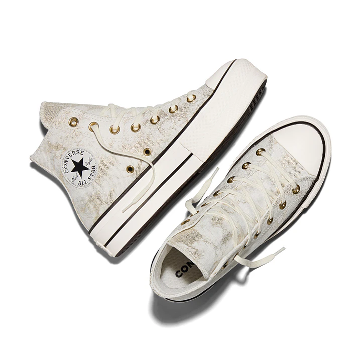 Tenis Botas Converse Chuck Taylor Lift Mujer-Beige/Negro 5
