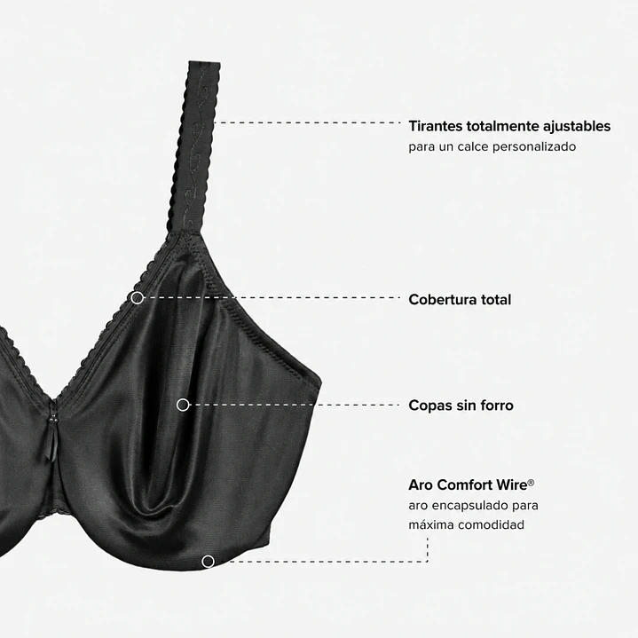 Brasier Wacoal Minimizador Simple Shaping-Negro 5