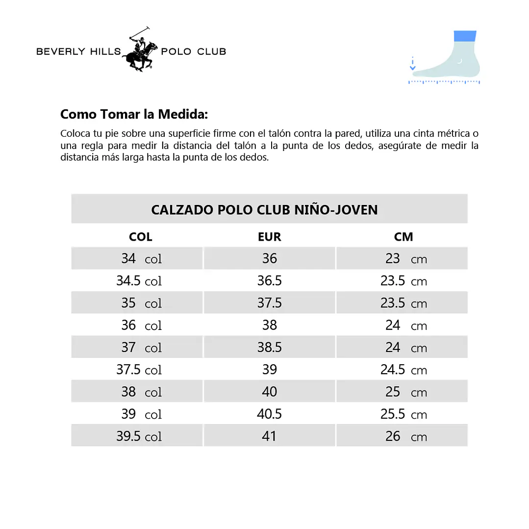 Tenis Beverly Hills Polo Club Runner Niño-Blanco 2