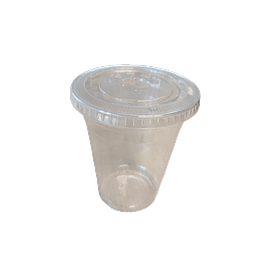 Vaso Transparente PET + Tapa Plana 100 unidades