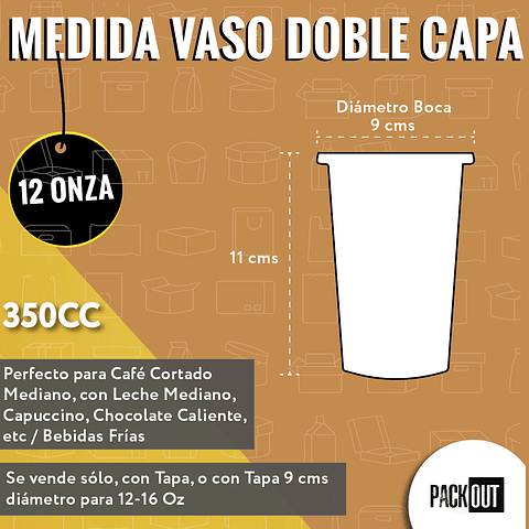 PACK OFERTA x MAYOR!!  Vaso Café Polipapel Doble Capa 300 unidades