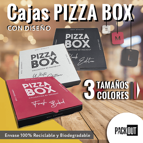 PACK OFERTA x MAYOR!!!   Caja PIZZA BOX Black Edition 200 unidades