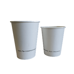 OFERTA MAYORISTA!!! Vaso Café COMPOSTABLE Blanco 1.000 unidades