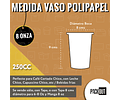 PACK x MAYOR!!! Vaso Café COMPOSTABLE Blanco 300 unidades