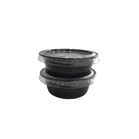 Pocillo Degustación - Salsero Negro C/Tapa Transparente 1,5 Oz / 100 unidades
