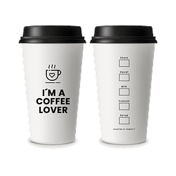 PACK OFERTA X MAYOR!!! Vaso Café Diseño Coffee Lover + Tapa 300 unidades