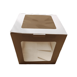 Caja Torta Premium  Blanca con 2 Ventanas 10 unidades