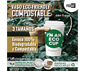 Vaso Café Polipapel COMPOSTABLE Diseño ECO CUP 100 unidades